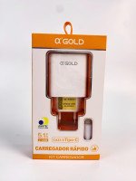 CARREGADOR + CABO ALPHA GOLD CA23-3 TIPO C